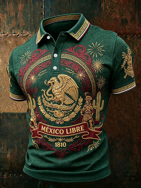 Camisetas casuales con estampado artístico del Día de la Independencia de México para hombre