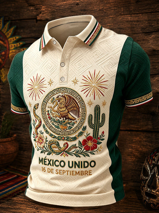 Camisetas casuales con estampado artístico del Día de la Independencia de México para hombre