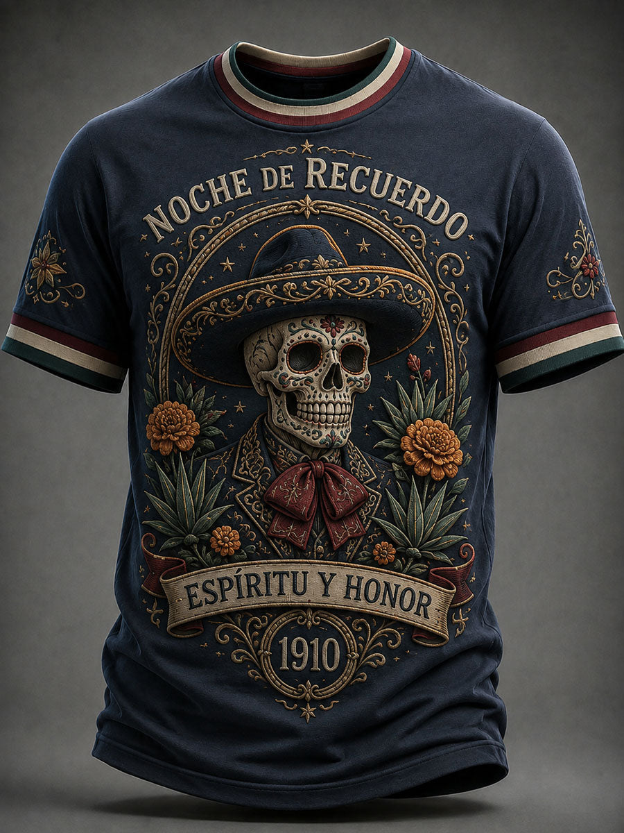 Camiseta con estampado del Día de los Muertos para hombre