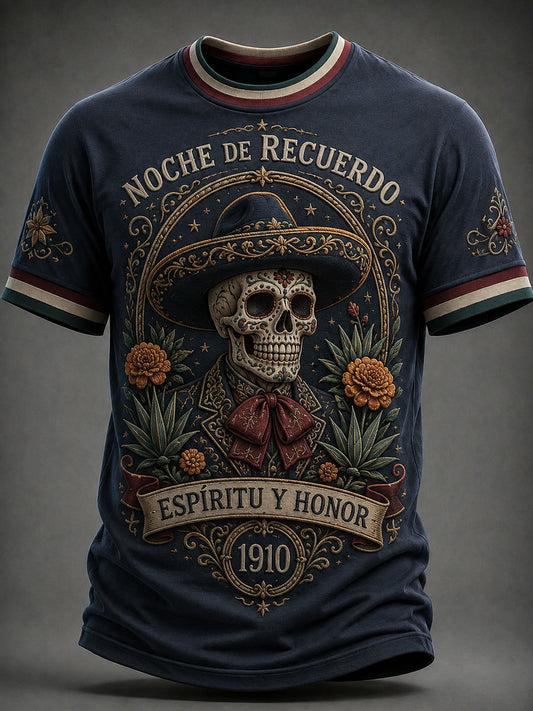 Camiseta con estampado del Día de los Muertos para hombre