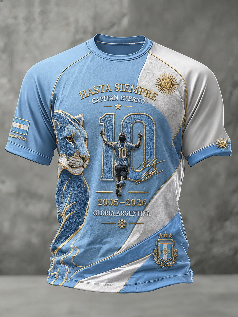 Camiseta de manga corta raglán con estampado conmemorativo del jugador legendario para hombre