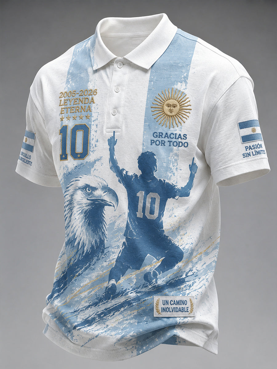 Polo gráfico de manga corta conmemorativo de la estrella legendaria de los hombres