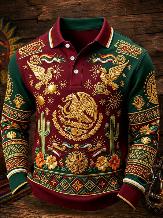 Camisetas casuales con estampado artístico del Día de la Independencia de México para hombre