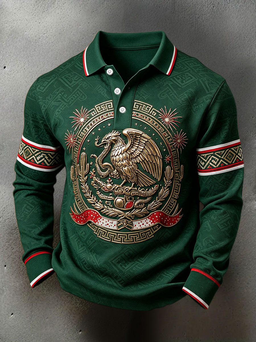 Camisetas casuales con estampado artístico del Día de la Independencia de México para hombre