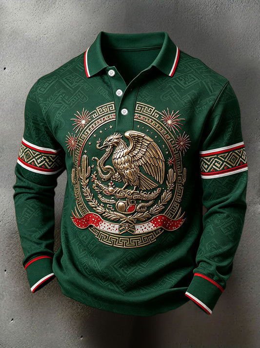 Camisetas casuales con estampado artístico del Día de la Independencia de México para hombre
