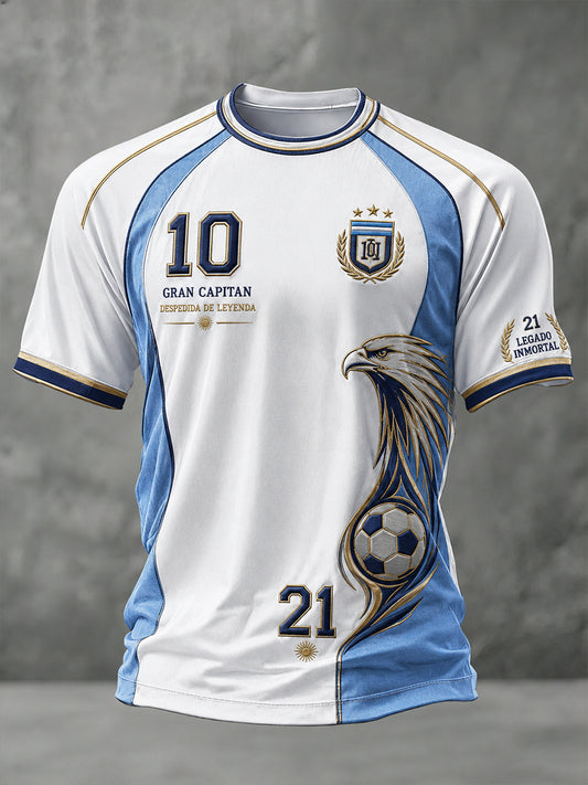 Camiseta de manga corta raglán con estampado conmemorativo del retiro de la leyenda masculina