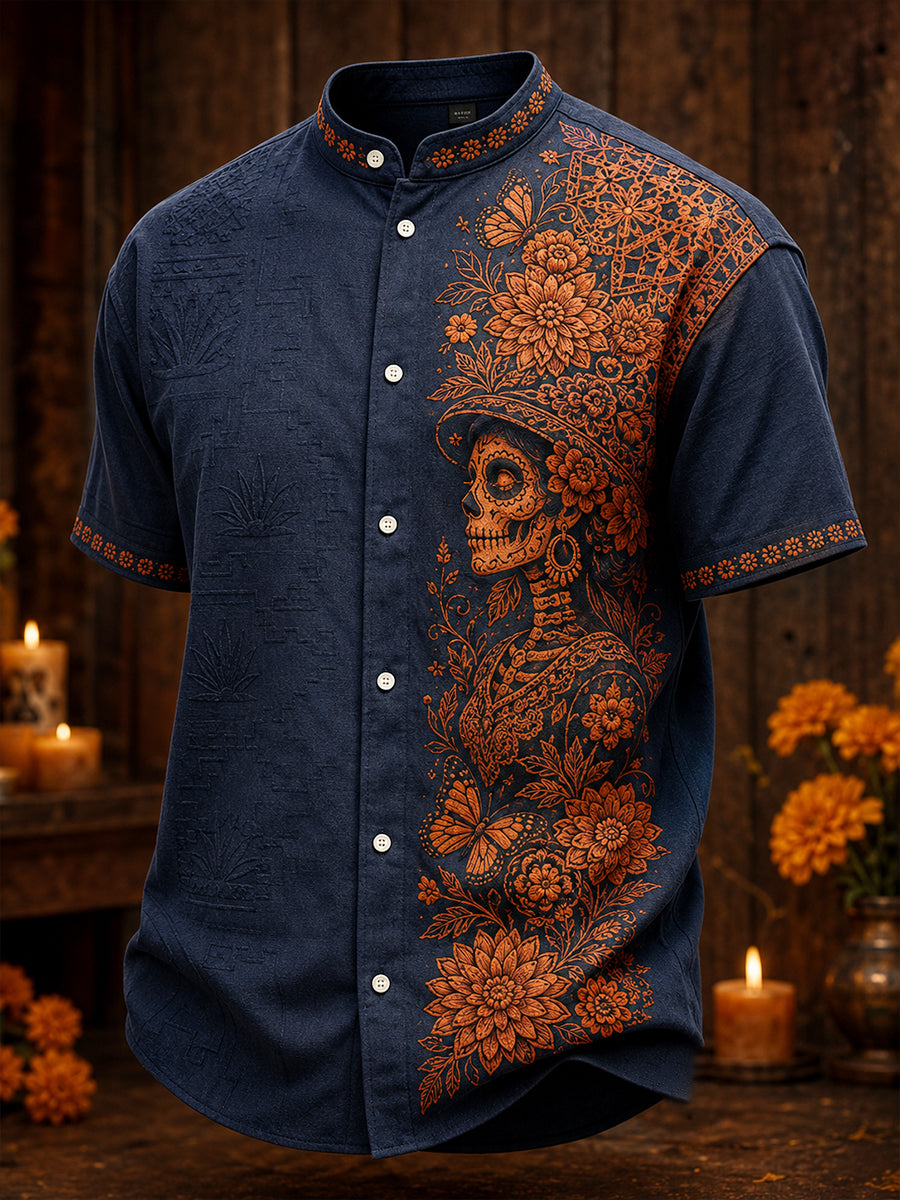 Día de México de los hombres del arte floral muerto impreso Camisa