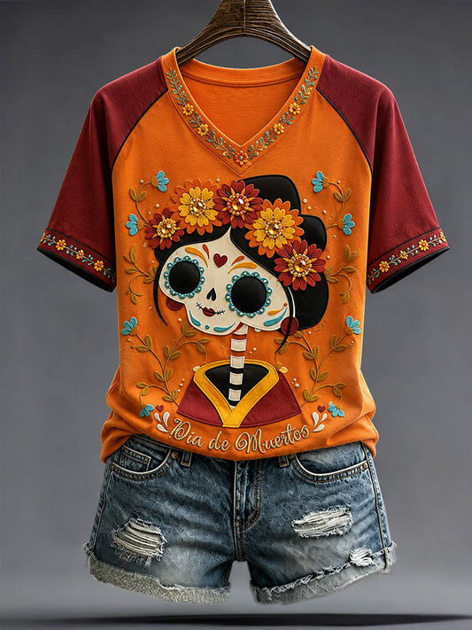 Día de México de las mujeres del arte muerto impreso camiseta