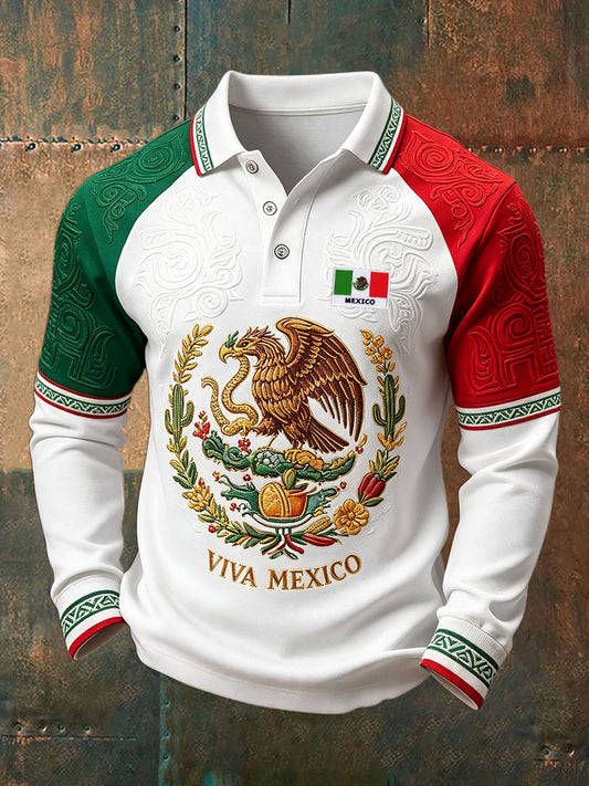 Camisetas casuales con estampado artístico de la bandera mexicana para hombre