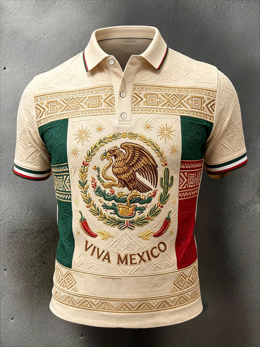 Camisetas casuales con estampado artístico de la bandera mexicana para hombre
