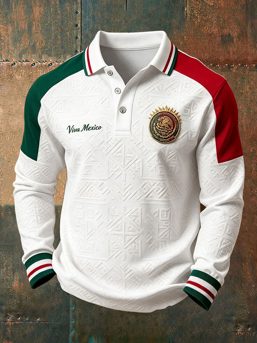 Camisetas casuales con estampado artístico de la bandera del orgullo mexicano para hombre
