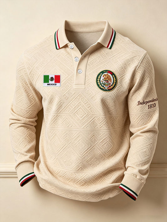 Camisetas casuales con estampado artístico de la bandera del orgullo mexicano para hombre