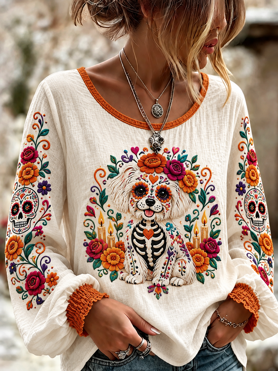 Camiseta de mujer de día de los muertos