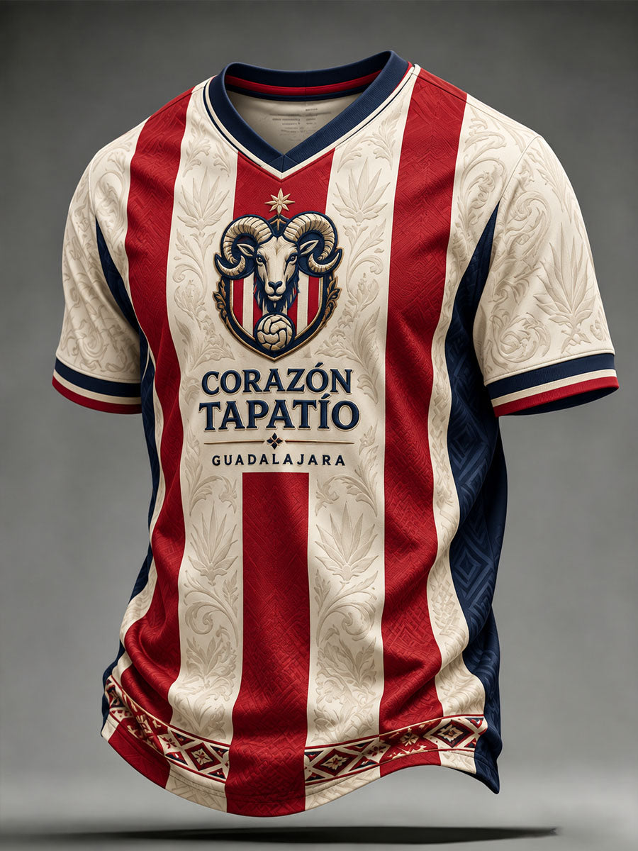 Camiseta casual estampada de fútbol masculino Chivas de Guadalajara