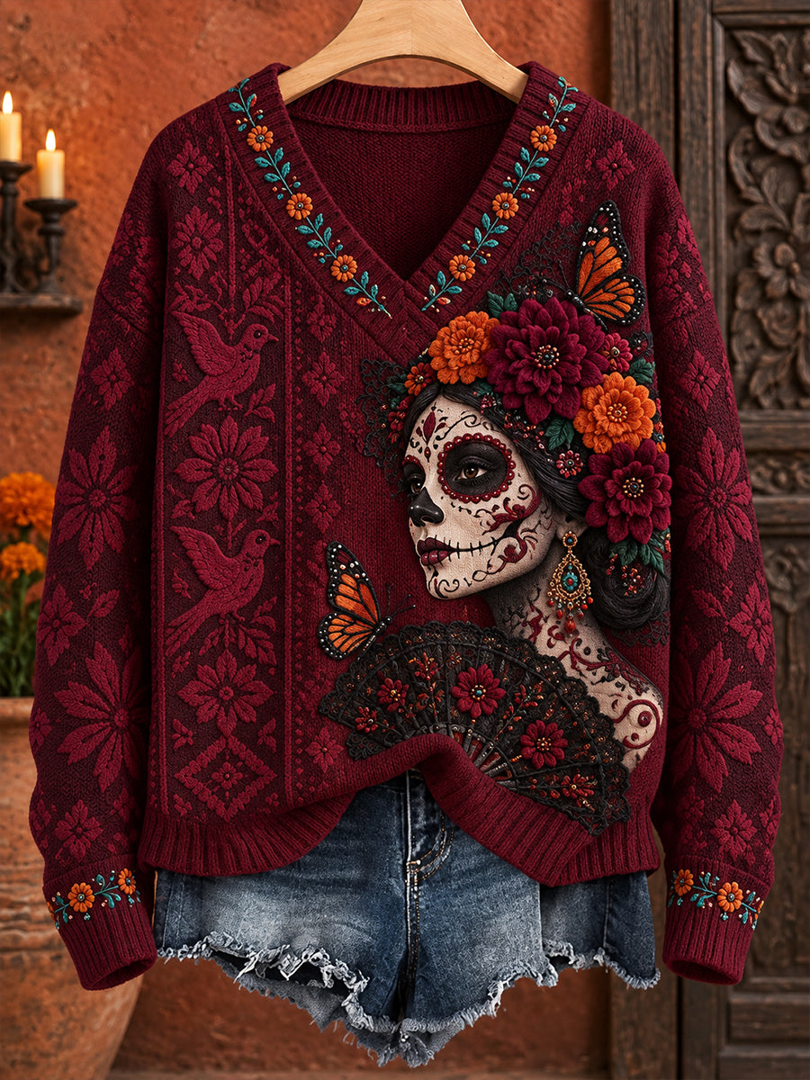 Tops estampados del día de los muertos de México para mujer