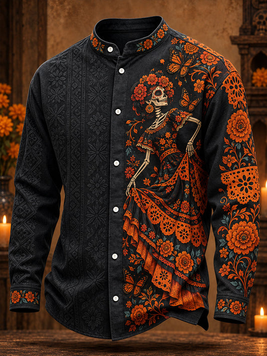 Día de México de los hombres del arte floral muerto impreso Camisa