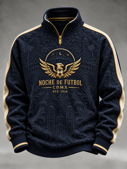 Sudadera casual con cierre hasta la mitad y estampado del equipo de fútbol masculino del Club América