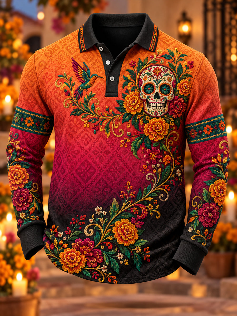 Camisa manga larga día de los muertos de México