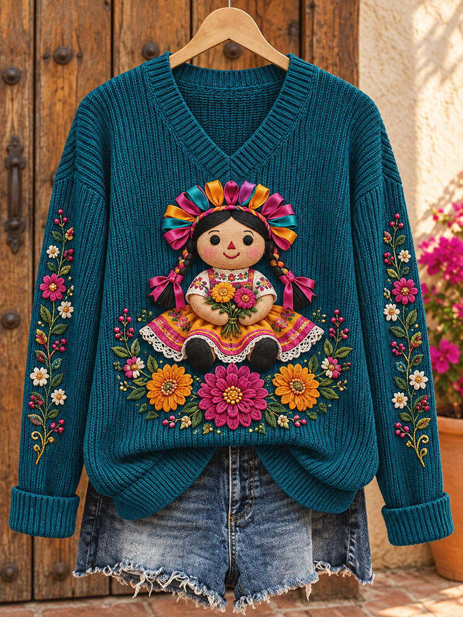 Camisetas estampadas con arte floral mexicano para mujer