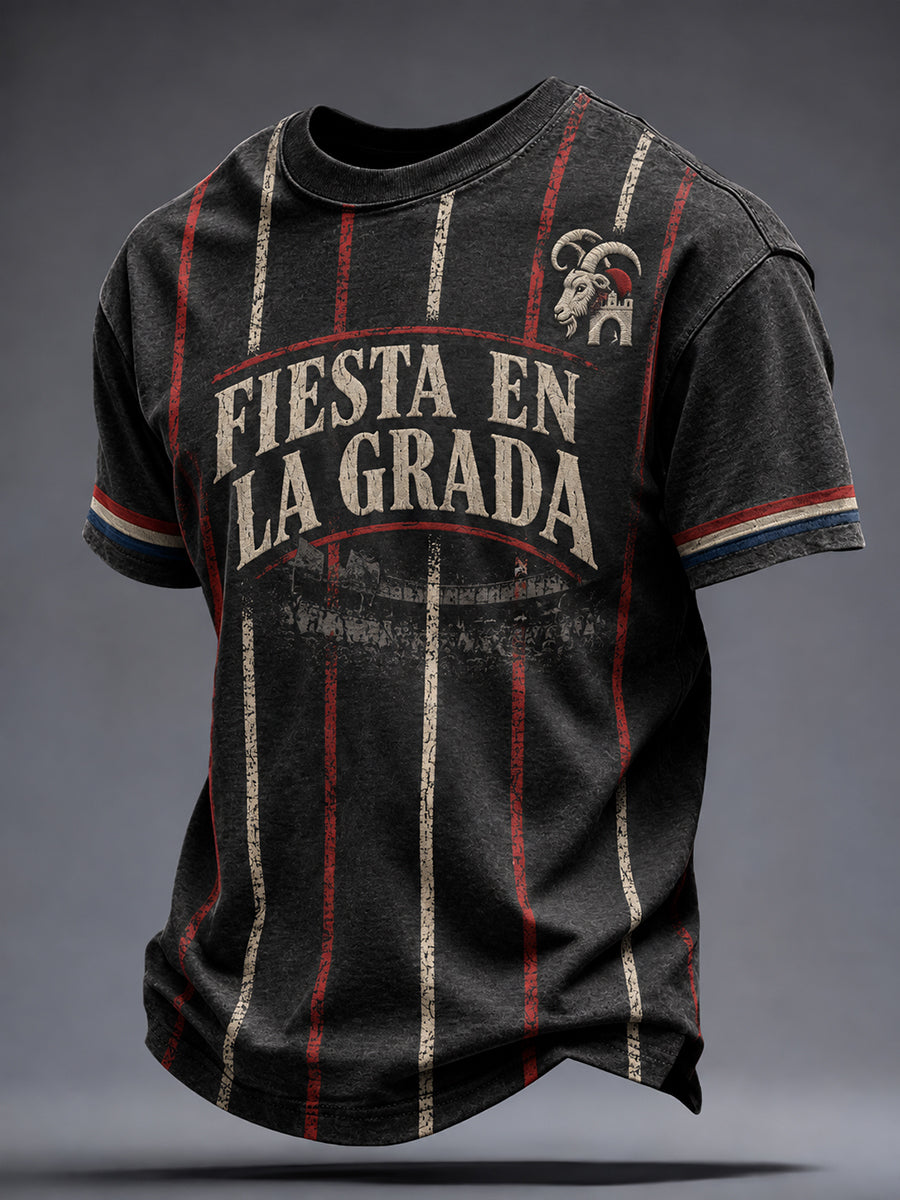 Camiseta estampada con diseño artístico de cabra para amantes del fútbol mexicano, para hombre