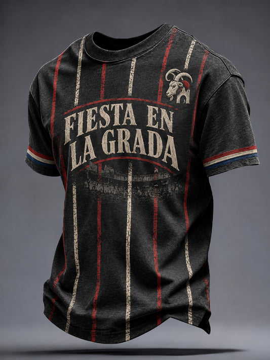 Camiseta estampada con diseño artístico de cabra para amantes del fútbol mexicano, para hombre