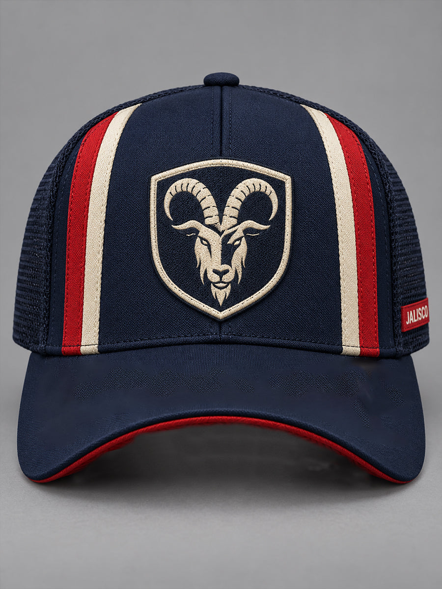 Gorra unisex con estampado artístico de cabra para amantes del fútbol mexicano