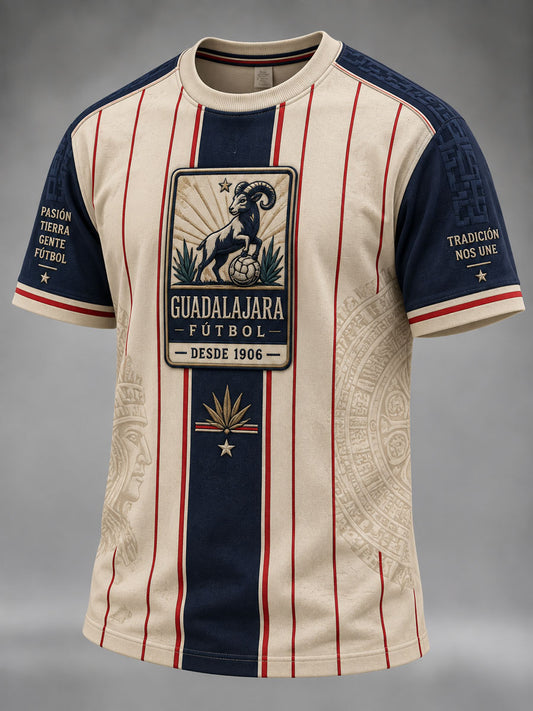 Camiseta casual con estampado de fútbol de Guadalajara para hombre