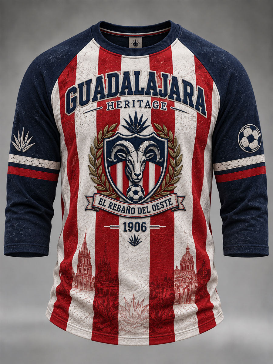 Camiseta casual con estampado de fútbol de Guadalajara para hombre