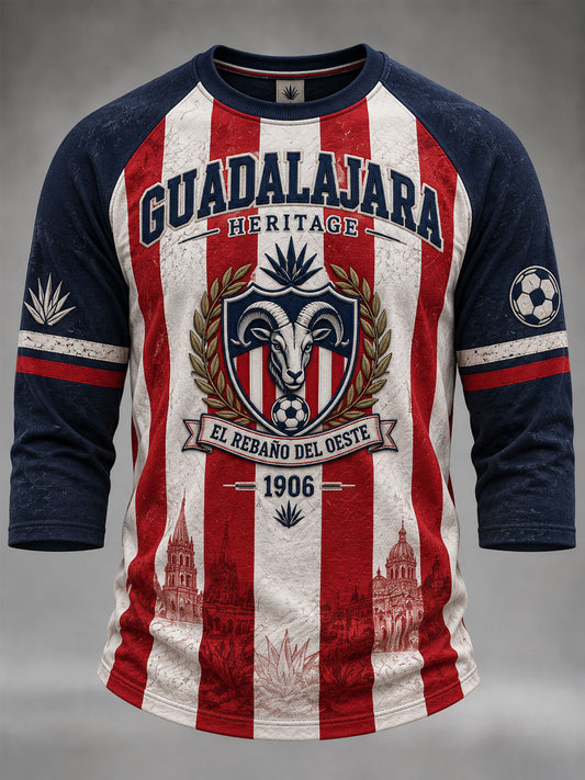 Camiseta casual con estampado de fútbol de Guadalajara para hombre