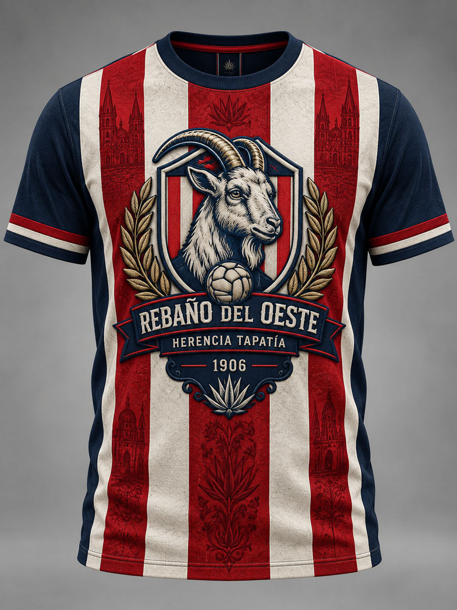 Camiseta casual con estampado de fútbol de Guadalajara para hombre