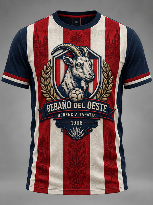 Camiseta casual con estampado de fútbol de Guadalajara para hombre