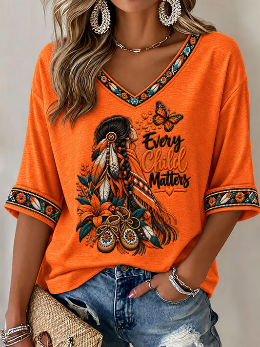 Camiseta casual impresa de Every Child Matters para mujer
