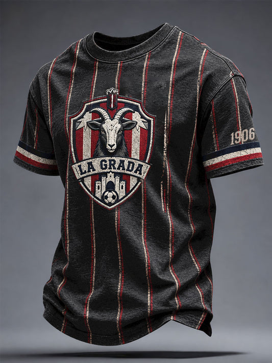 Camiseta estampada con diseño artístico de cabra para amantes del fútbol mexicano, para hombre
