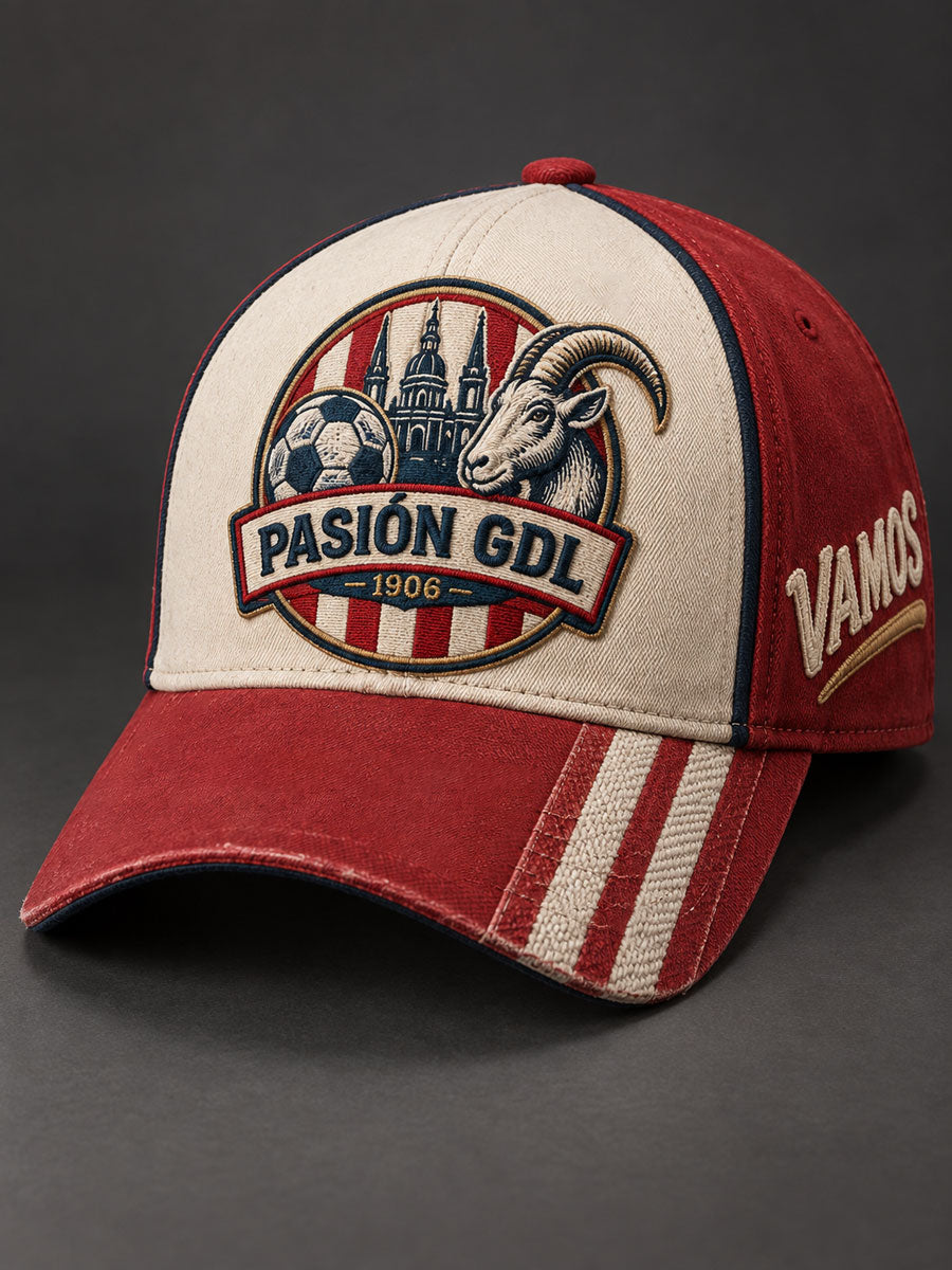 Gorra unisex con estampado artístico de cabra para amantes del fútbol mexicano