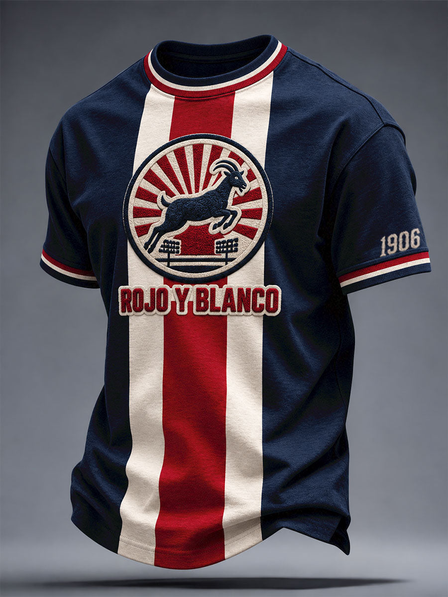 Camiseta estampada con diseño artístico de cabra para amantes del fútbol mexicano, para hombre