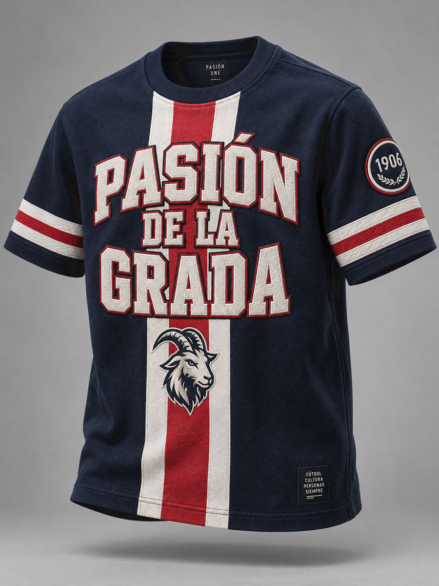 Camiseta estampada con diseño artístico de cabra para amantes del fútbol mexicano, para hombre