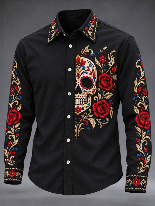 Día de México de los hombres del arte floral muerto impreso Camisa