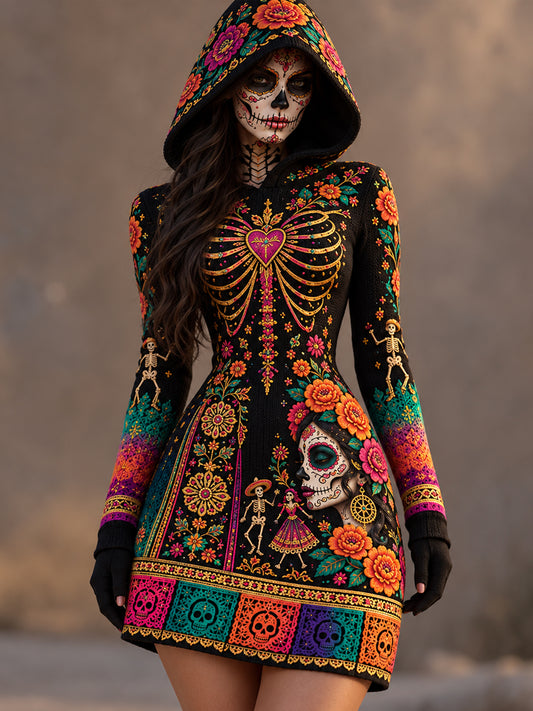 Día de México de los muertos Imprimir Casual Mini vestido
