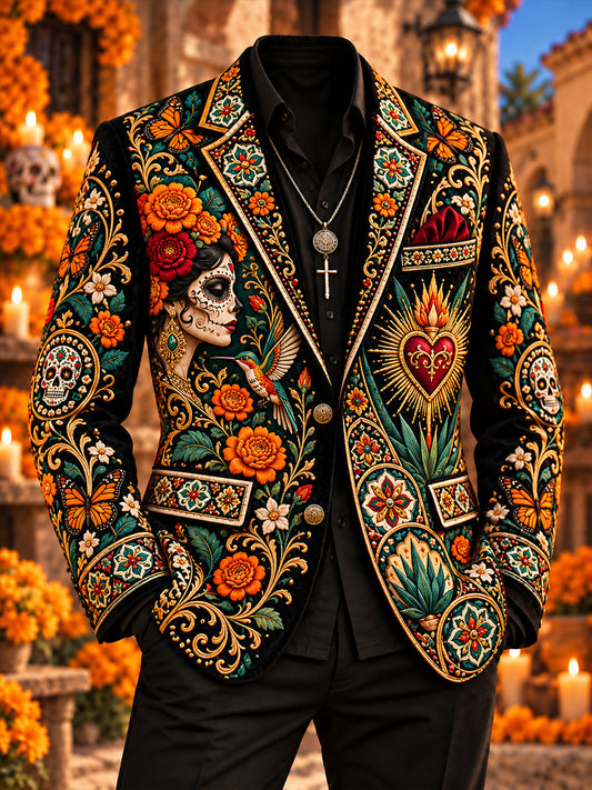 Traje casual de Día de Muertos mexicano para hombre