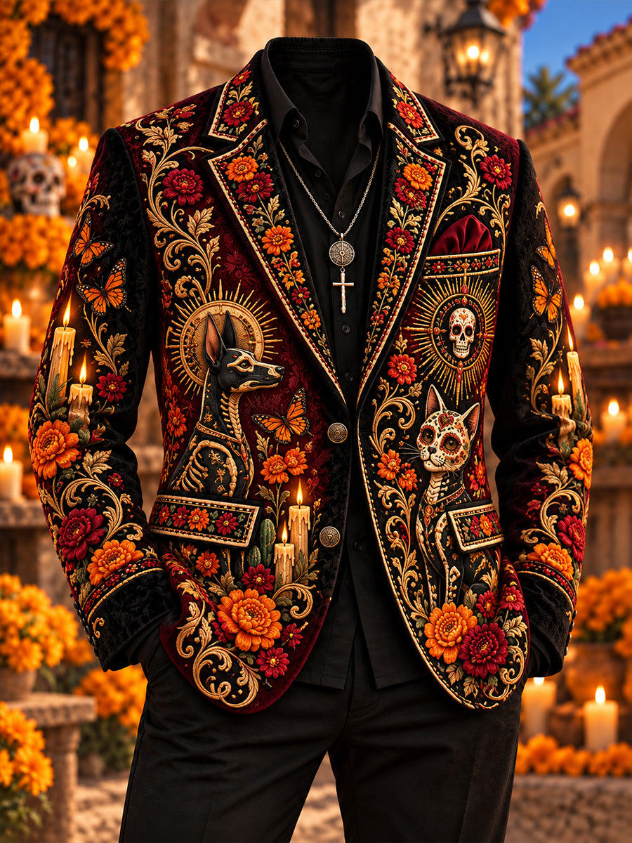 Traje casual de Día de Muertos mexicano para hombre