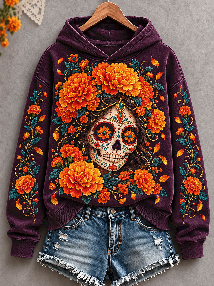 Día de México de las mujeres del arte floral muerto impreso sudadera
