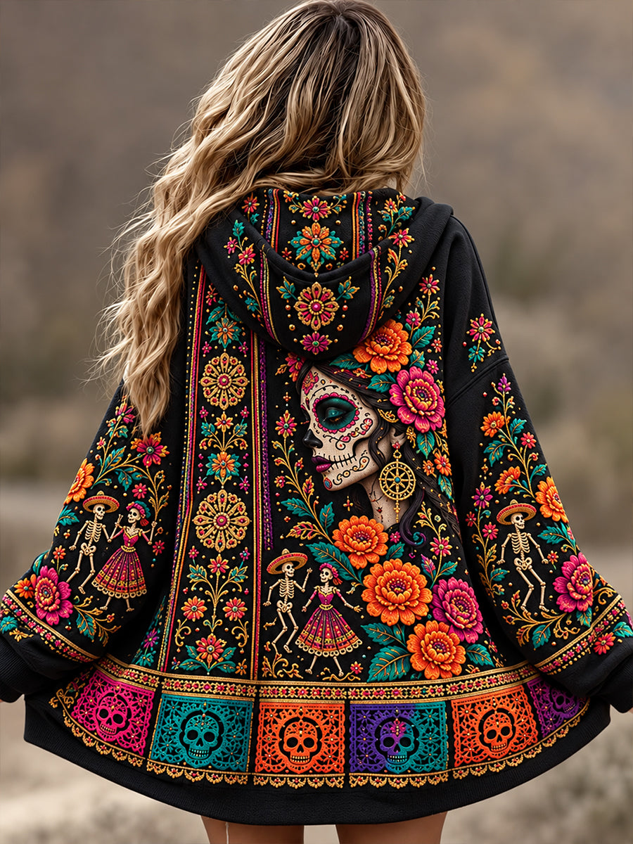 Sudadera Mujer Mexico's Day Of The Dead Zip-Up