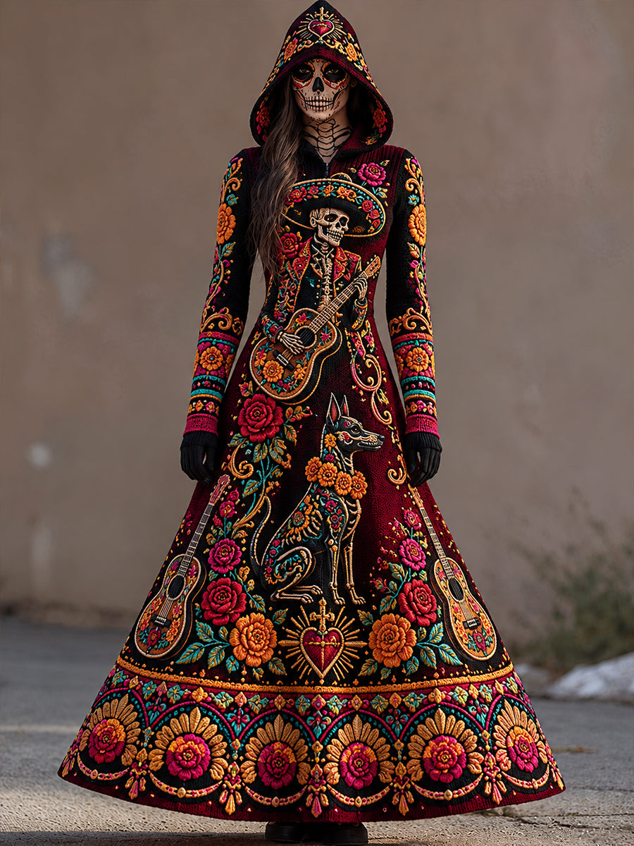 Vestido estampado para el Día de los Muertos de México, para mujer