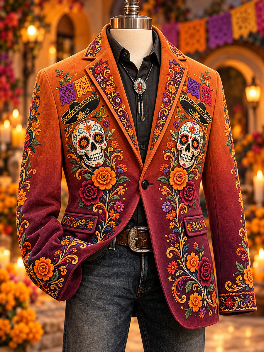 Traje casual de Día de Muertos mexicano para hombre