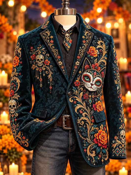 Traje casual de Día de Muertos mexicano para hombre
