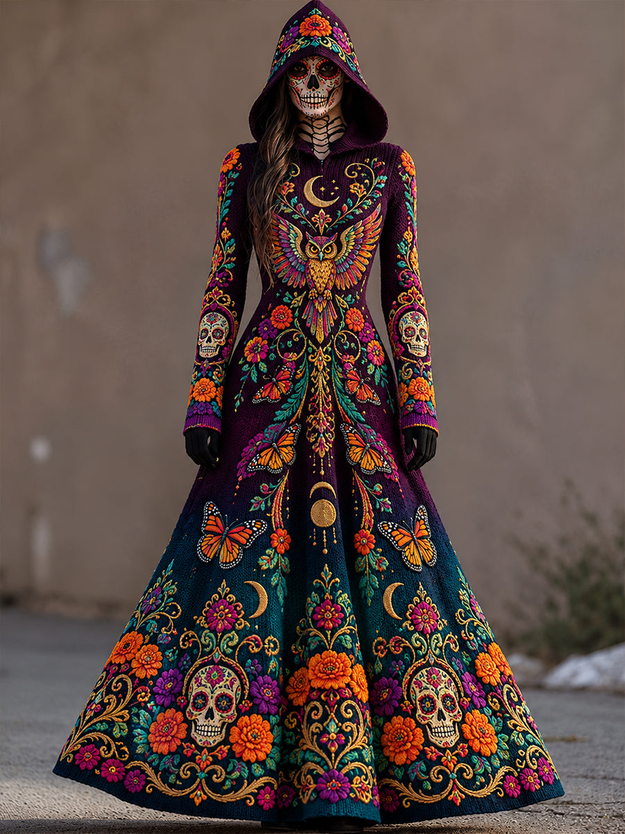 Vestido estampado para el Día de los Muertos de México, para mujer