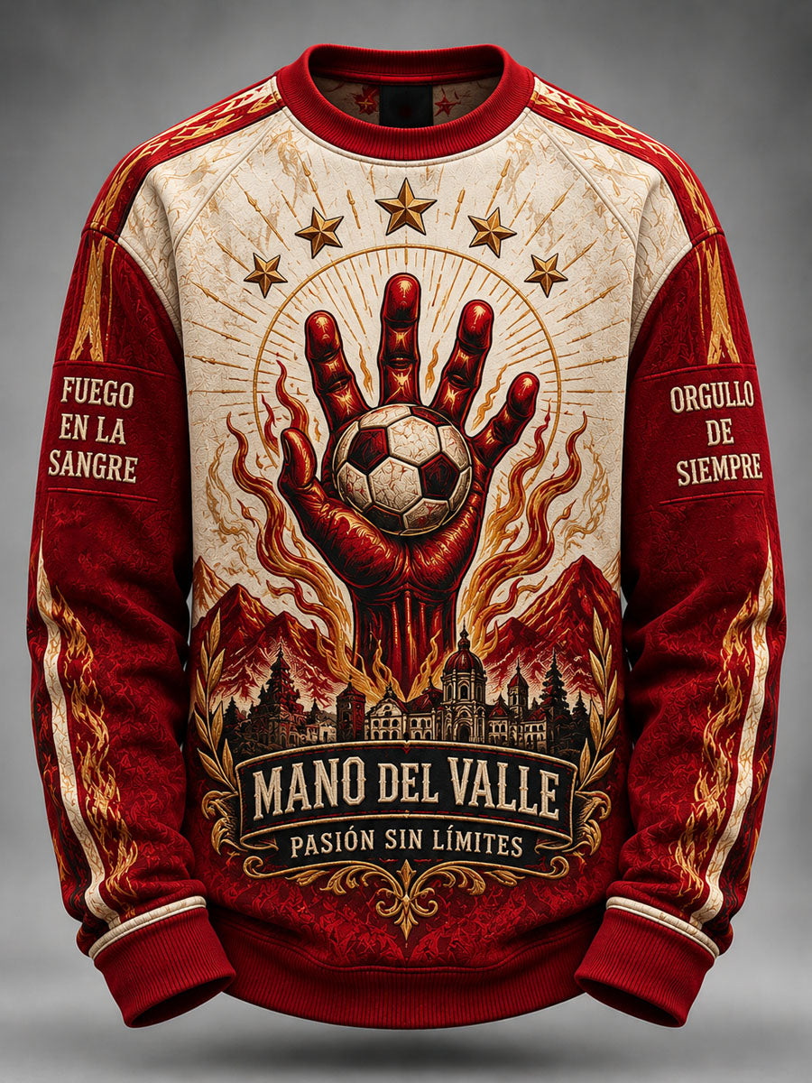 Sudadera casual estampada de fútbol para hombre, Toluca