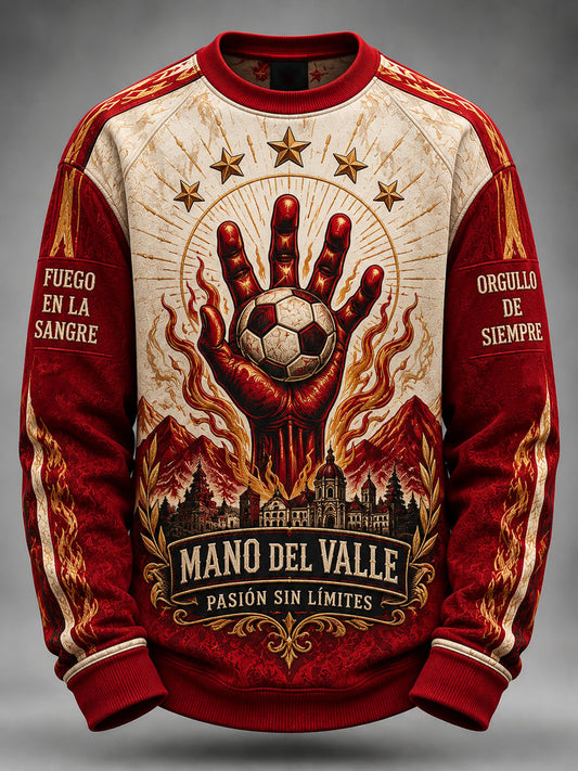 Sudadera casual estampada de fútbol para hombre, Toluca