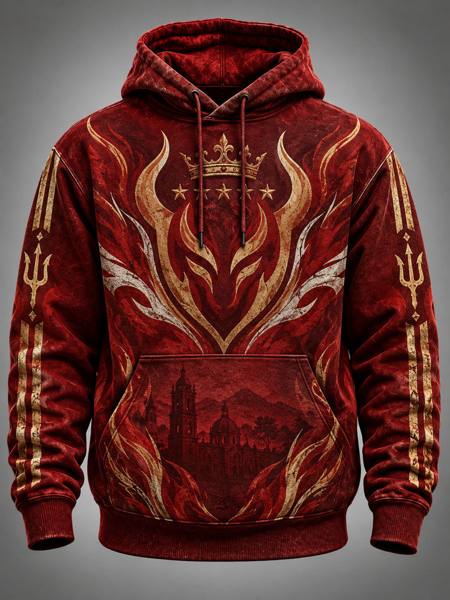 Sudadera casual con capucha y estampado de fútbol para hombre, Toluca