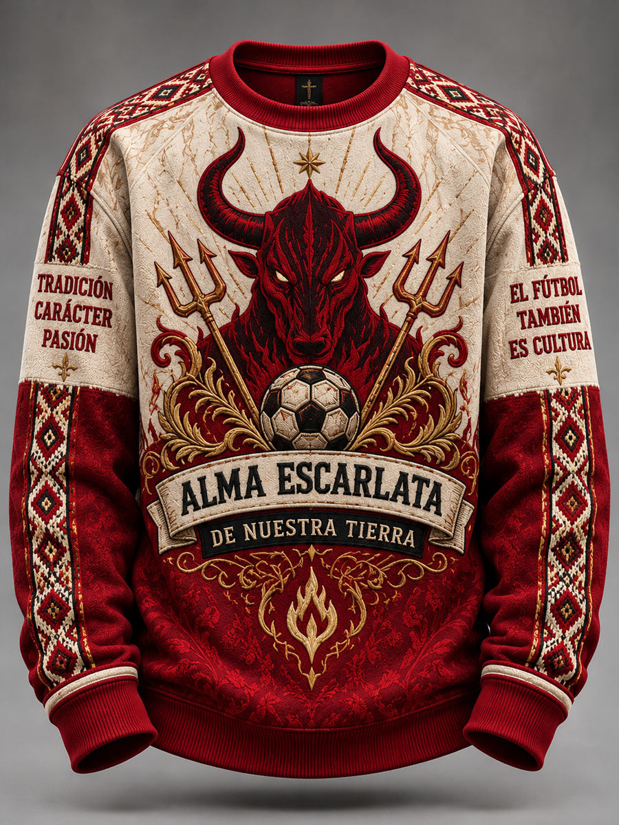 Sudadera casual con estampado de fútbol Toluca para hombre